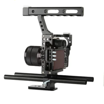 Lightdow VD-07 15mm Rod Rig DSLR Camera Cage Kit Stabilizer+Top Handle Grip for Sony A7 II A7r A7s A6300 A6000 Panasonic GH4 GH3