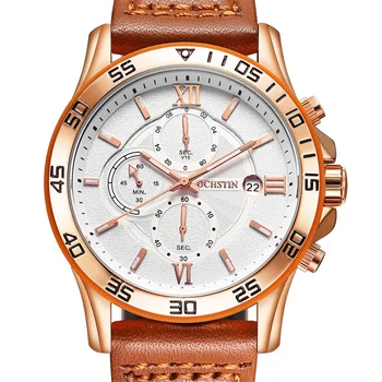 2017 OCHSTIN Brand Fashion Quartz Chronograph Watches Men Luxury Brand Waterproof Leather Sport Watch Male Clock Montre Homme