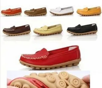 New flat shoes Women flats Split Leather Shoes woman Slip-on Comfort moccasins dropshipping