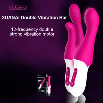Powerful sex vibrators silicone,12 speeds dual Shock Clitoris Stimulator waterproof G spot vibrator adult sex toys for woman