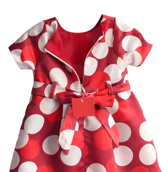 Baby Girls Dress Polka Dot Printed Children Girls Dresses Rhinestones Belt Kids Clothes Party Birthday robe fille enfant 3-8Y