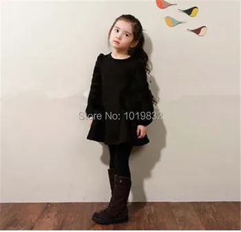 Girl Causal Dress Girl Winter Velvet Dresses Long Sleeve Thick Frock For Girls Of 7 Years Old