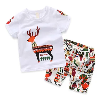 2017 New Children's Suit Baby Boy Clothes Print Brand Infant Sets For Newborn Summer Baby Boy Clothing Kids Suits 2 3 4 5 6 Year