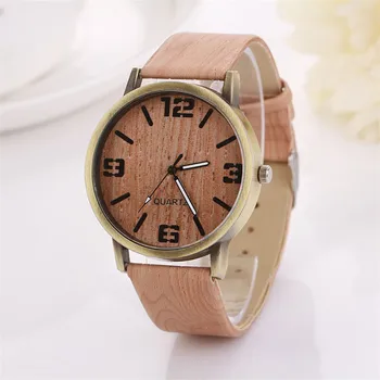 2017 popular new fashion men's retro wood grain watch party birthday gift by men welcome watch gift horloges vrouwen