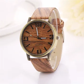 2017 popular new fashion men's retro wood grain watch party birthday gift by men welcome watch gift horloges vrouwen