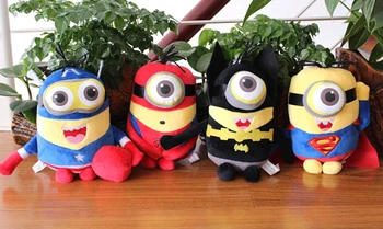 Gift for baby 1pc 20cm little Minions become Batman spiderman superman captain America plush cupula doll kids stuffed toy