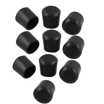 Black 10 Pcs 25mm Cone Shaped Dia Furniture Table Chair Rubber Foot Pads