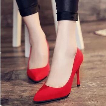 Akexiya Korean Version Spring And Autumn Sexy Women Shoes Fashion Shallow Mouth Black High Heels Fine With Pointed Woman Pumps