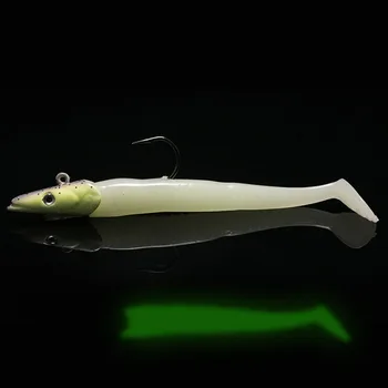 1PCS 11cm/22g Soft Fishing Lure Carp Fishing Lure Hard Jig Fish Head Artificial Bait PVC Body lures with Single Hook