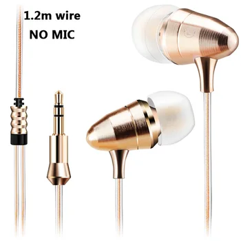 3m Wires Metal Bullet Earphones with Microphone for Mobile Phone In Ear Earbuds Professional HiFi Stereo DJ Bass Earpiece