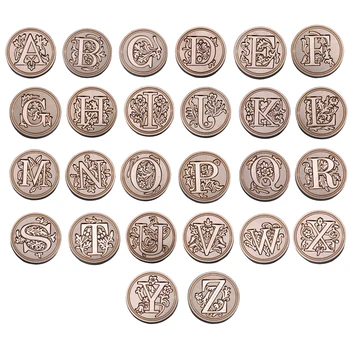 A-Z Letter Sealing Wax Classic Vintage Initial Wax Seal Stamp Alphabet Letter Retro Wood Seal Kits Handmade Hobby Tools Sets