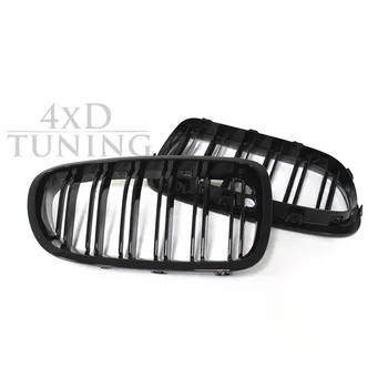 For BMW 5 Series F10 2010 2011 2012 2013 2016 Dual Slat ABS & Plastic Front Grille Glossy Black Finish