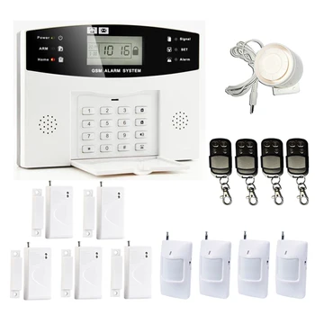 ISO Android APP GSM Quad-band Burglar Security Alarm Home Telephone Function Wireless Wired LCD with Intercom GSM Panel DHL