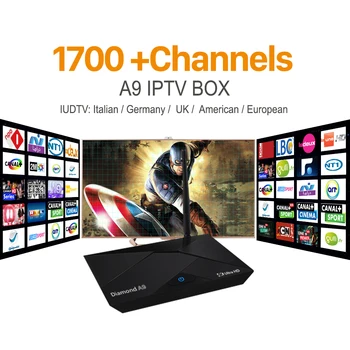 A9 Smart Android TV stb HD Box 2g ram Set Top Box with arabic iptv 1700+ italia subscription 1 year Europe French Media Player
