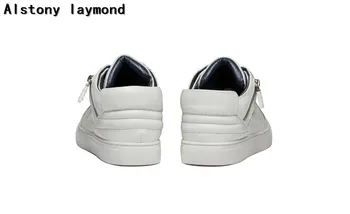 Top fashion genuine leather women causal shoes white 2017 spring autumn leather women flats shoes lace up women shoes 36-42