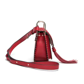 2017 new fashion cow genuine leather bag shoulder crossbody bags for women messenger versatile tassel saddle bags