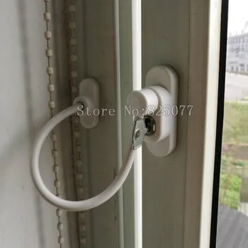 6PCS White or Black Anti-theft window lock, Chain window Security Lock,Anti-child lock,prevent children from falling JF1191