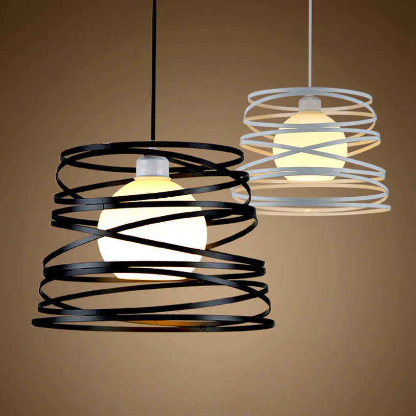 Nordic Iron cage Led Pendant Light,Creative bedroom Living room Hanging lamps E27 Holder Led Pendant Light for Home Lighting