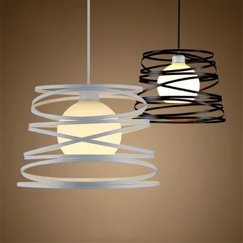 Nordic Iron cage Led Pendant Light,Creative bedroom Living room Hanging lamps E27 Holder Led Pendant Light for Home Lighting
