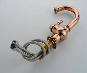 DONA4711 Solid brass golden basin faucet with 360 degree rotation rose gold bathroom basin mixer tap