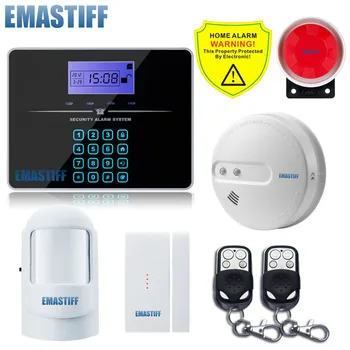 Wireless Control LCD Screen Touch Keyboard Wireless Fire Smoke Sensor Security GSM Alarm System Voice Prompt Alarm