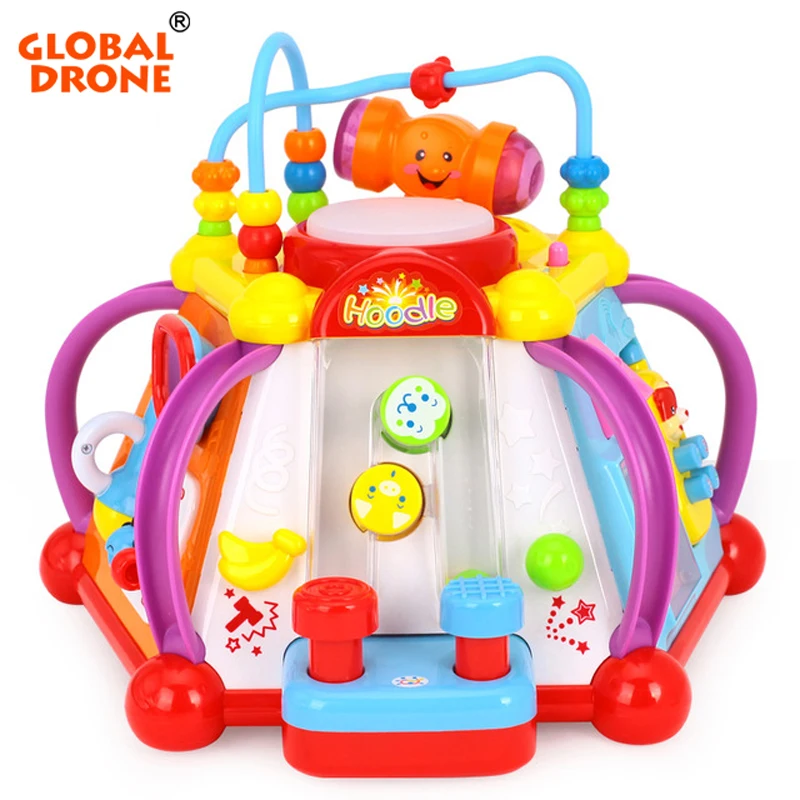 Baby Enlightenment Toys Musical Activity Cube Play Center with Lights,15 Functions & Skills Learning & Educational Toys For Kids