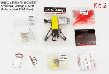JMT Q100 Indoor Mini FPV Racing Drone KIT With Frame Brushed Motor ESC Battery Props FM800 Receiver Yellow