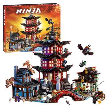 LEPIN 06022 2150Pcs Ninja Temple of Airjitzu Jay Kai Cole Building Block Bricks kid Toys Compatible 70751