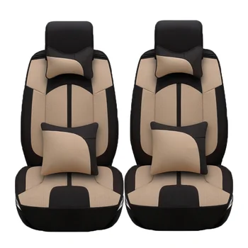 2 Pcs Linen car seat covers For Ssangyong Rodius ActYon Rexton Korando Tivolan XLV car accessories styling