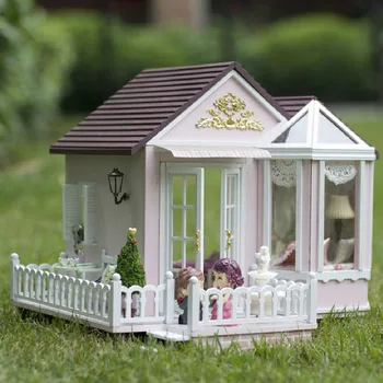 Doll House Furniture Diy Miniature Building model Wooden miniature Dollhouse Puzzle Toys for Children Birthday Christmas Gifts