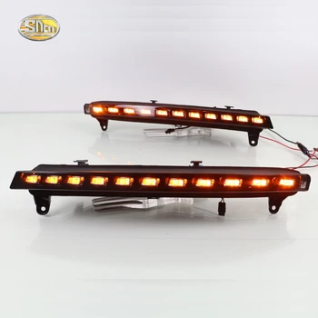 SNCN Led Daytime Running Lights for Audi Q7 2006-2009 DRL Fog lamp driving light with yellow turning signal relay error-free