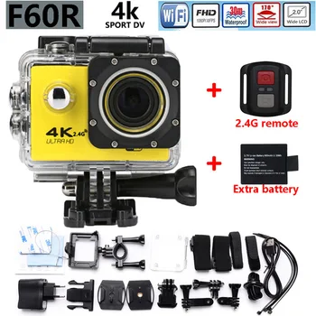 F60R Ultra HD 4K Action Camera Wifi 2.0 screen 170 Wide Lens waterproof Action cam go pro style Add Free gift