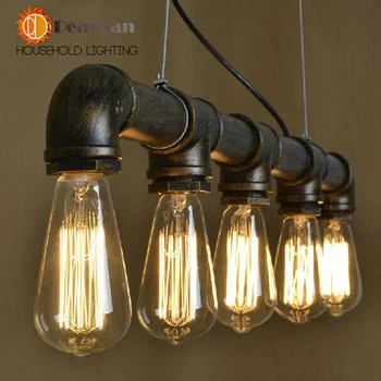 Edison Personalized Bar Lighting Counter Lamps Vintage Club Pendant Lights Water Pipe Pendant Lamp For Warehouse With 5 Lights