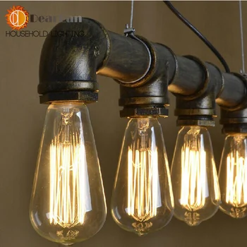 Edison Personalized Bar Lighting Counter Lamps Vintage Club Pendant Lights Water Pipe Pendant Lamp For Warehouse With 5 Lights