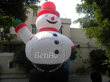 X040 Large outdoor christmas inflatable cool smoking snowman decoration with blower for shopmall promotion