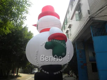 X040 Large outdoor christmas inflatable cool smoking snowman decoration with blower for shopmall promotion
