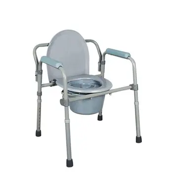 Adult Toilet Seat Potty Commode Chair Bedside Folding Bariatric Drop Arm Safety