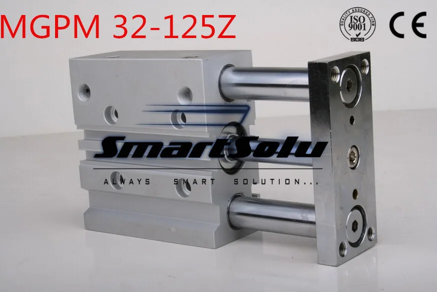 MGPM32-125Z double action guide 3-rod cylinder compact pneumatic bore 32mm stroke 125mm slide bearing new type