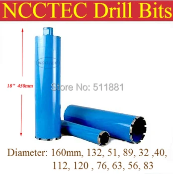 76mm*450mm crown diamond drilling bits | 3'' concrete wall wet core bits | Professional engineering core drill
