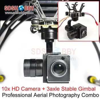 Professional Aerial Video Shooting Gimbal Camera Combo 10x HD Optical Zoom Camera 3 Axle High Accuracy Autostable Gimbal