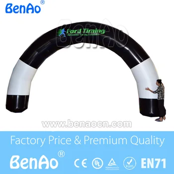 R012 25' Black and White Color Inflatable Arch with Blower and Double Sided Digital logo printing