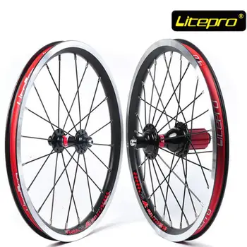 Litepro KFUN Ultra Light 16 inch Folding Bike Wheels 74 130mm V Brake 20 28 Holes Bicycle Wheelset