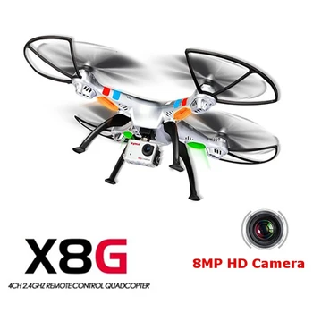 In stock) Original Syma X8G 2.4G 4ch 6 Axis Venture with 8MP Camera RC Quadcopter RTF RC Helicopter Christmas Gift