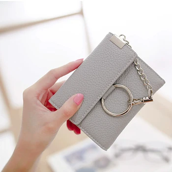 2017 Women Short Wallets Card Holder Hasp Synthetic Leather Fashion Money Purse Casual Coin Pocket for Female