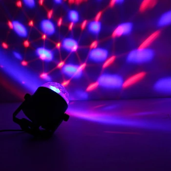 Mini RGB LED Crystal Magic Ball Sound-activated Effect Stage Lighting Disco Club DJ For Bars/KTV/Party