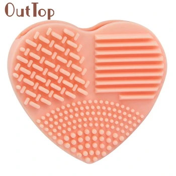 Makeup brushes1PC Silicone Fashion Heart Shape Cleaning Glove Makeup Washing Brush Scrubber Tool Cleaners Levert Dropship