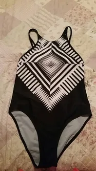New Black Geometry ancient swimsuit women high cut one piece swimwear sexy monokini bathing suit back cross maillot de bain