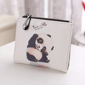 2017 New Trend Cartoon Elephant /panda/girl Wallet Brand Designed Short Women Wallet Zipper Female Purse Card Holder Carteira 45