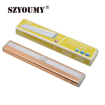SZYOUMY 10 LED PIR Auto Motion Sensor Light Intelligent Portable infrared Induction Lamp Night Lights for Cabinet Hotel Closet