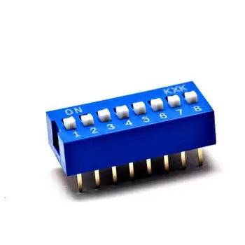 10PCS/Lot Positions DIP Switch 8 Way 2.54mm Toggle Switch Blue Snap Switch Wholesale Electronic